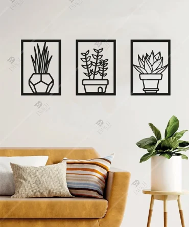 3 lu Cicek Set Duvar Dekorasyonu 5