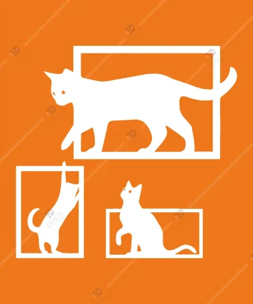3lu Kedi Temali Ahsap Duvar Dekorasyonu