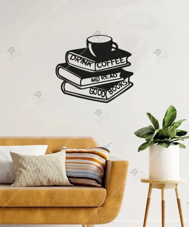 Coffee And Book Lovers Ahsap Duvar Dekorasyonu 5
