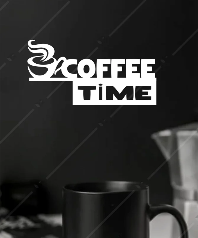 Coffee Time Kahve Zamani Figurlu Ahsap Duvar Dekorasyonu Tablosu 2