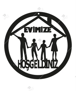 Evimize Hosgeldiniz Kapi Susu Ahsap 2