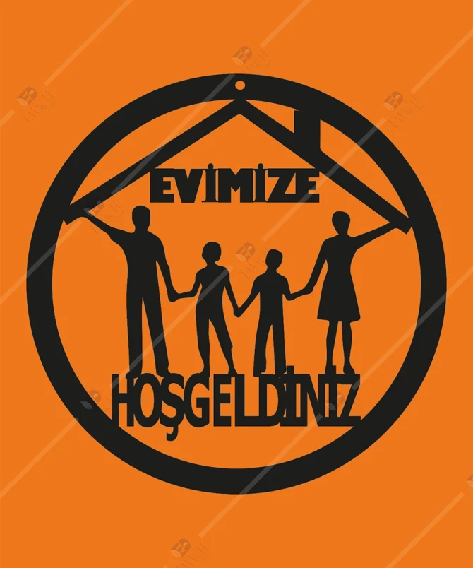 Evimize Hosgeldiniz Kapi Susu Ahsap 3