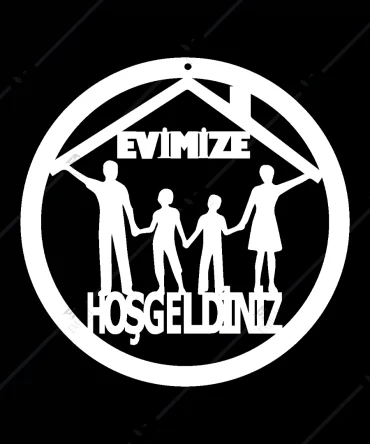 Evimize Hosgeldiniz Kapi Susu Ahsap