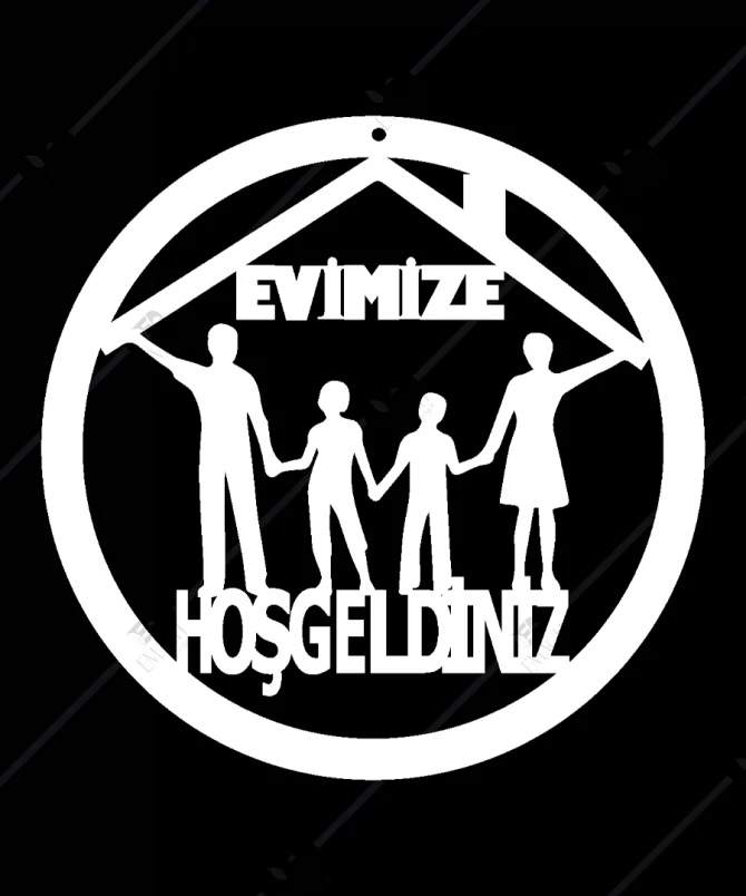 Evimize Hosgeldiniz Kapi Susu Ahsap
