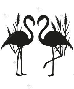 Flamingo ve Sazlik 2li Ahsap Duvar Dekoru 3