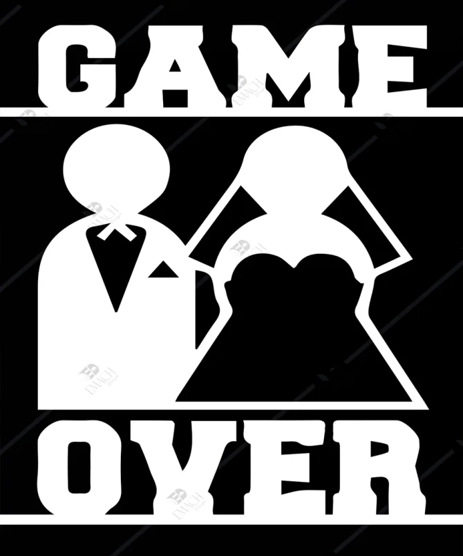 Game Over Evli Cift Ahsap Duvar Dekorasyonu 1