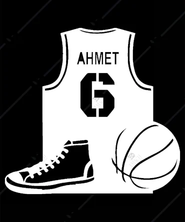 Kisiye Ozel Basketbol Forma Ahsap Duvar Dekoru