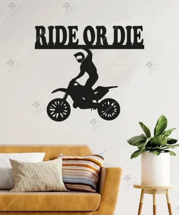 Ride or Die Motorsiklet Ahsap Duvar Dekorasyonu 5