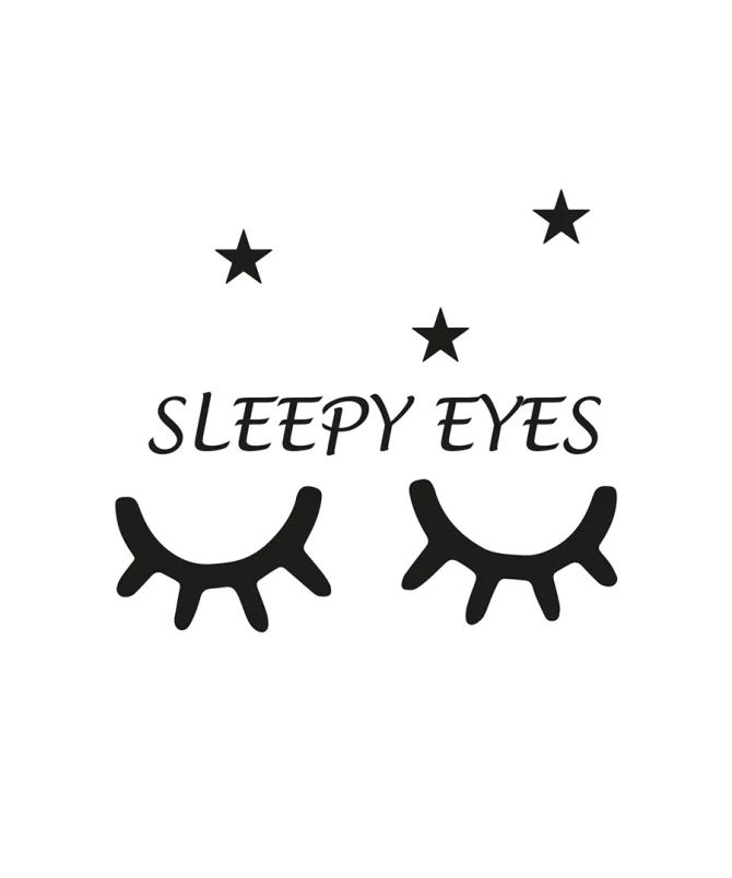 Sleepy Eyes Kirpik Yildizli 2 li Ahsap Duvar Dekoru 2