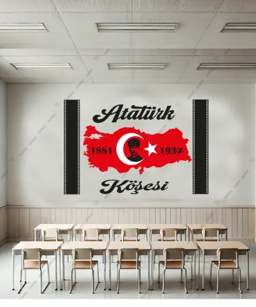 Ataturk Kosesi Pano Turkiye Haritasi ve Ataturk 1