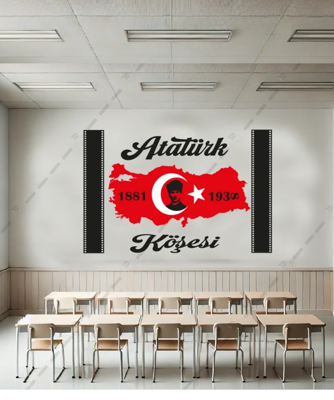 Ataturk Kosesi Pano Turkiye Haritasi ve Ataturk 1