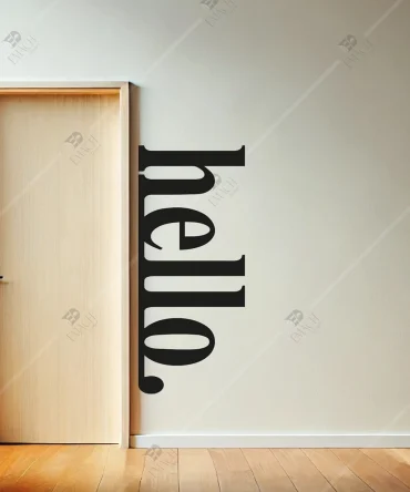Hello Ahsap Duvar Yazisi 1