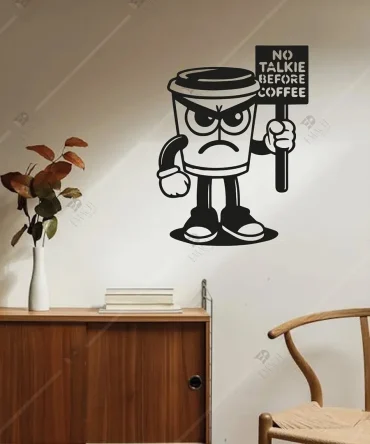 Komik Cafe Yazilari Ahsap No Talkie Before Coffee 2