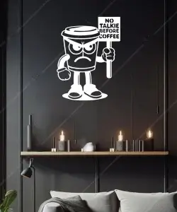 Komik Cafe Yazilari Ahsap No Talkie Before Coffee 5