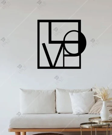 Ahsap Love Yazisi Tasarim Duvar Dekoru 1