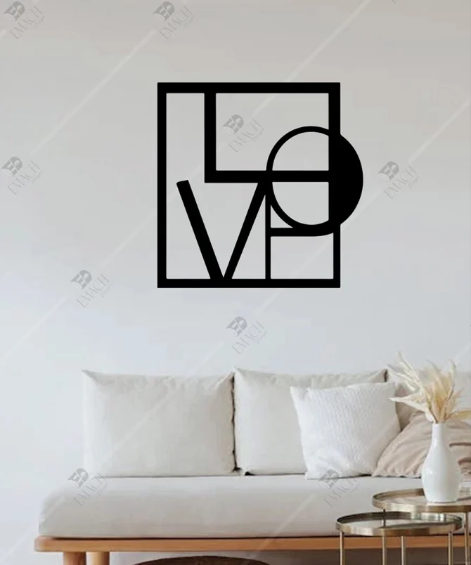 Ahsap Love Yazisi Tasarim Duvar Dekoru 1