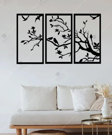 Duvar Agac Dekor Agac Dekorasyon 3 lu Set Modern Duvar Susu 1