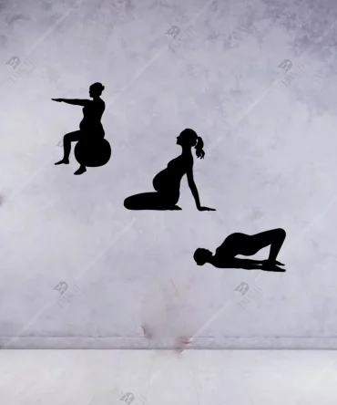 Hamile Pilatesi Hamile Yogasi Fitness Ahsap Duvar Dekoru 2