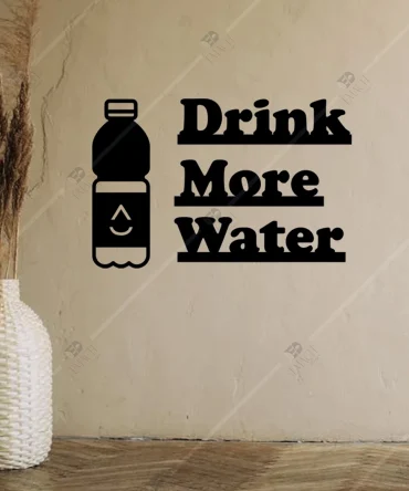 Su Diyeti Drink More Water Yazili Ahsap Duvar Dekoru