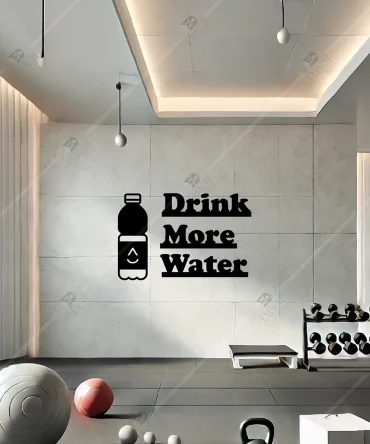 Su Diyeti Drink More Water Yazili Ahsap Duvar Dekoru 5