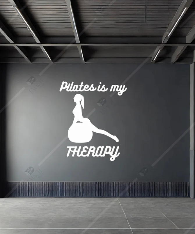 The Wall Pilates is my Therapy Yazili Duvar Susu Dekoru Spor 6