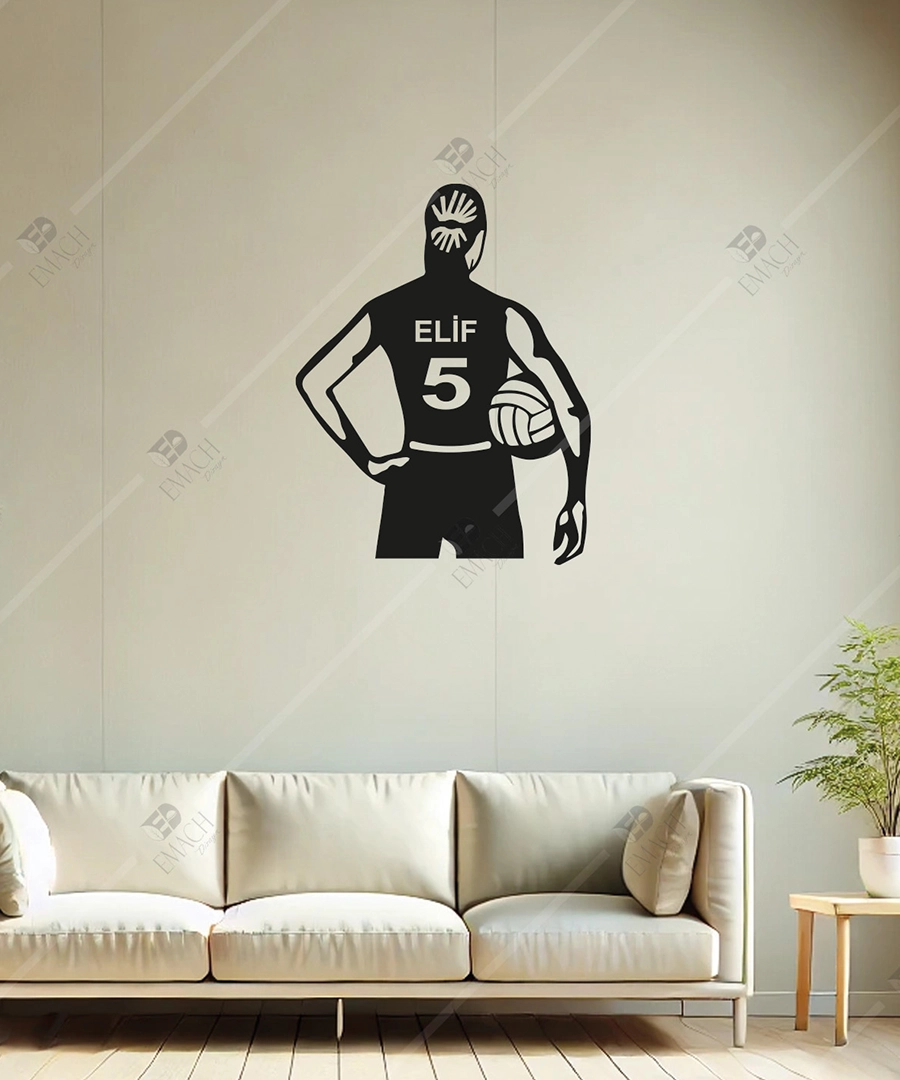 Voleybol Formasi Kadin Ahsap Duvar Dekoru Kisilestirilebilir 1