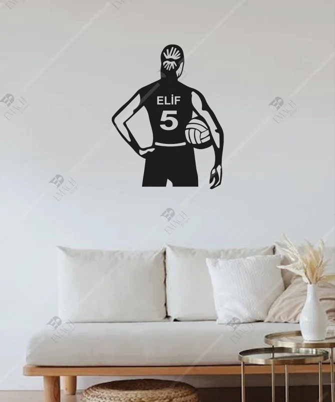 Voleybol Formasi Kadin Ahsap Duvar Dekoru Kisilestirilebilir 2