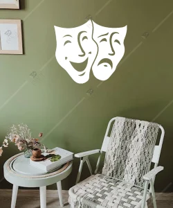 Tiyatro Maskesi Hediyelik Ahşap Duvar Süsü