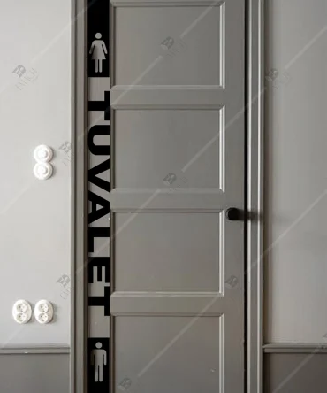 Tuvalet Kapi Susleri Serit Wc Yazisi Modern Ahsap