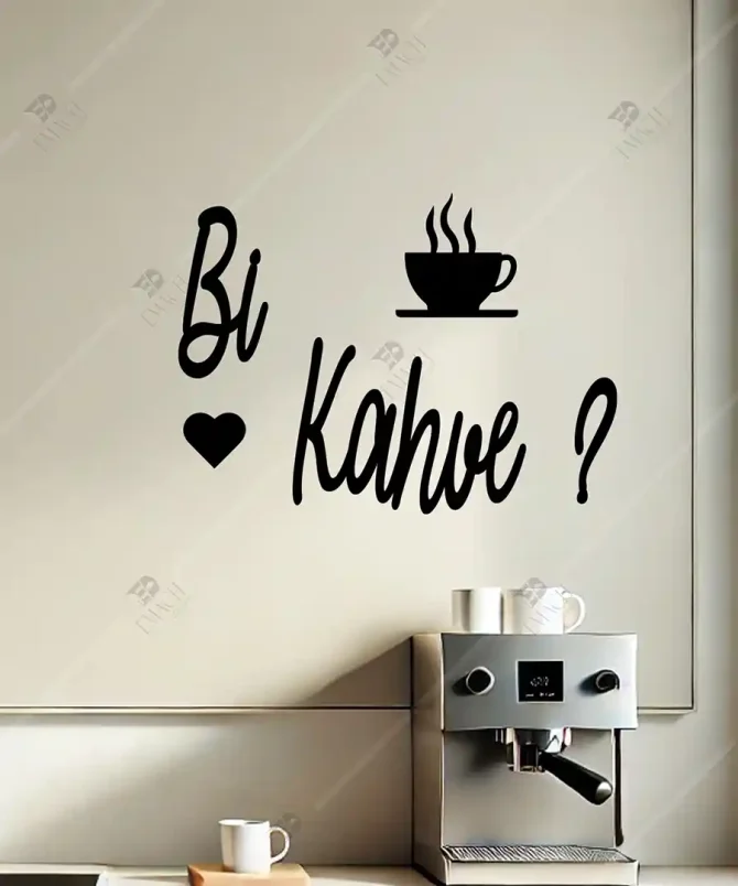 Bi Kahve Kahve Köşesi Mutfak Ahşap Duvar Dekoru 3