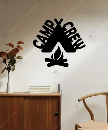 En İyi Çadır Duman Camping Çadır Kamp Severle için Camp Crew Yazılı Duvar Dekoru 3