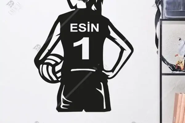 Kişiye özel ahşap voleybol forması duvar dekoru, en iyi voleybolcu hediyesi - Emach Dizayn CNC tasarımı