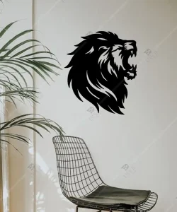 Aslanlar Kralı Kızgın Aslan Resmi Ahşap Duvar Dekoru 2