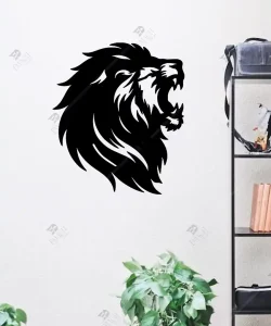 Aslanlar Kralı Kızgın Aslan Resmi Ahşap Duvar Dekoru Aslanlar Kralı Kızgın Aslan Resmi Ahşap Duvar Dekoru