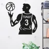 Basket Topu Basketbol Canlı Figürlü Kişiye Özel Duvar Dekoru Ahşap