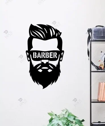 Erkek Berber Salon Berberim Ahşap Duvar Dekoru