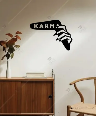 Karma Yasası Aşk Karma felsefesi Temalı Ahşap Duvar Dekoru 2