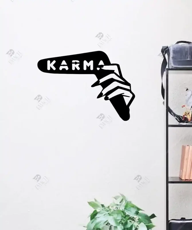 Karma Yasası Aşk Karma felsefesi Temalı Ahşap Duvar Dekoru