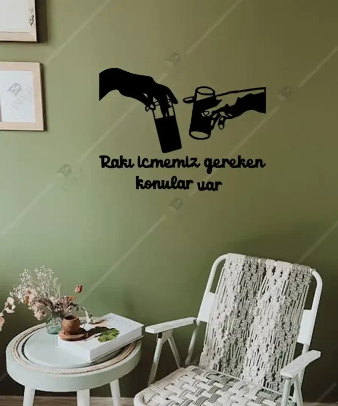 Kulüp Rakı İçme Sözleri Ahşap Duvar Dekoru 1