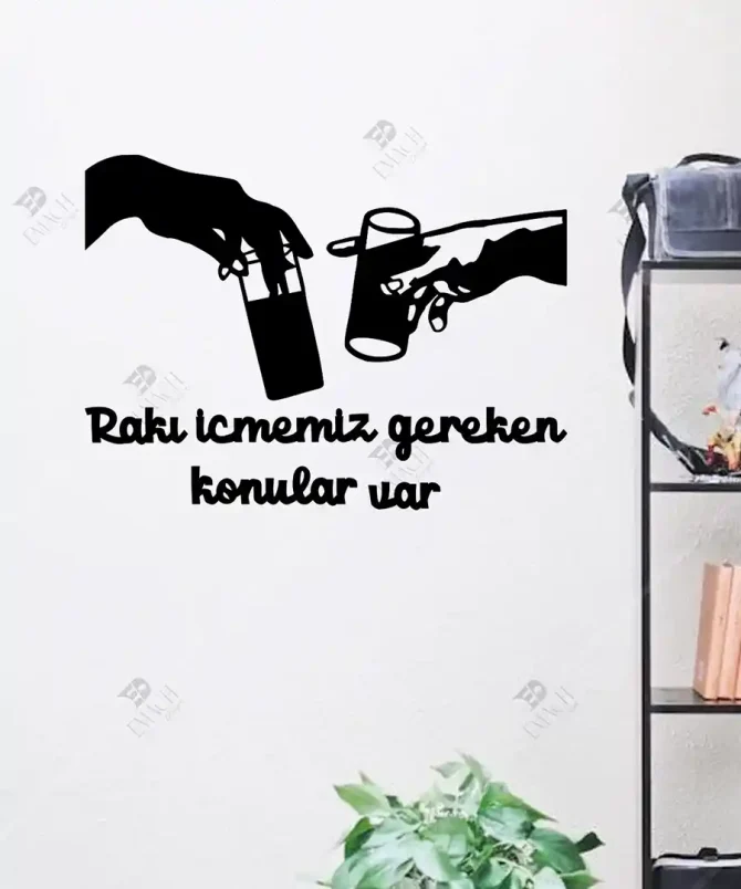 Kulüp Rakı İçme Sözleri Ahşap Duvar Dekoru