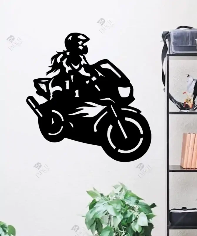 Motorcu Kız Türkiye Kadın motorcular Ahşap Duvar Dekoru