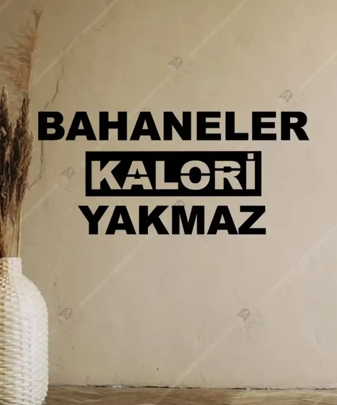 Spor Sözleri Fitness Bahaneler Kalori Yakmaz Ahşap Duvar Dekoru 1