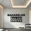 Spor Sözleri Fitness Bahaneler Kalori Yakmaz Ahşap Duvar Dekoru