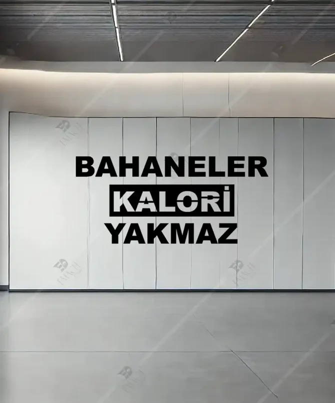 Spor Sözleri Fitness Bahaneler Kalori Yakmaz Ahşap Duvar Dekoru 2