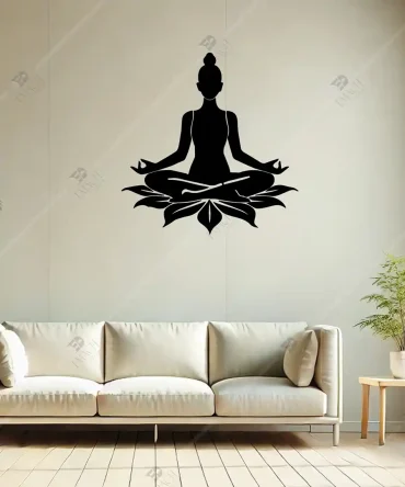 Yoga Hatha Yoga Bloğu Ahşap Duvar Dekoru 1
