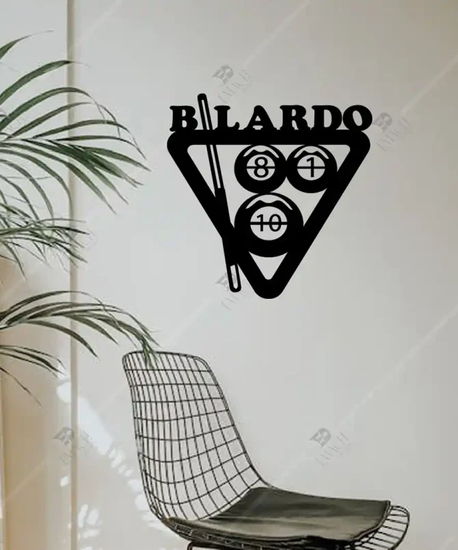 3 Top Bilardo 3 Bant Bilardo Ahşap Duvar Dekoru 3