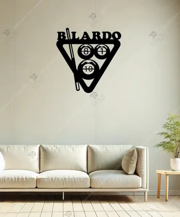 3 Top Bilardo 3 Bant Bilardo Ahşap Duvar Dekoru