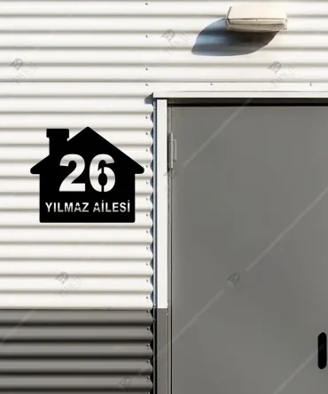 Apartman Daire Kapı Numaraları Kişiye Özel Ahşap