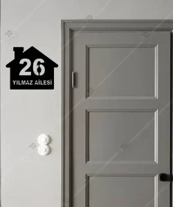 Apartman Daire Kapı Numaraları Kişiye Özel Ahşap1