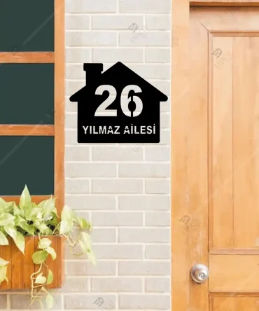 Apartman Daire Kapı Numaraları Kişiye Özel Ahşap2